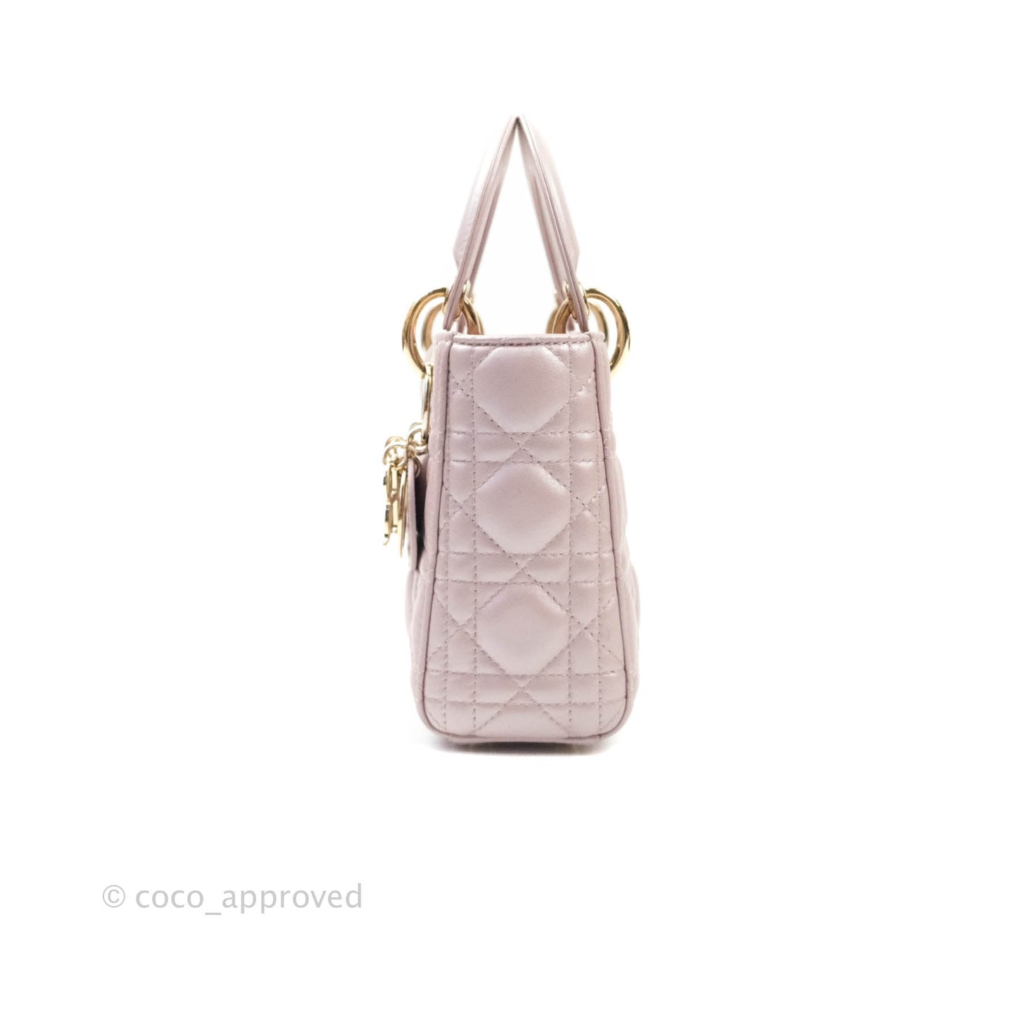 Christian Dior Calfskin Cannage Mini Lady Dior Light Pink