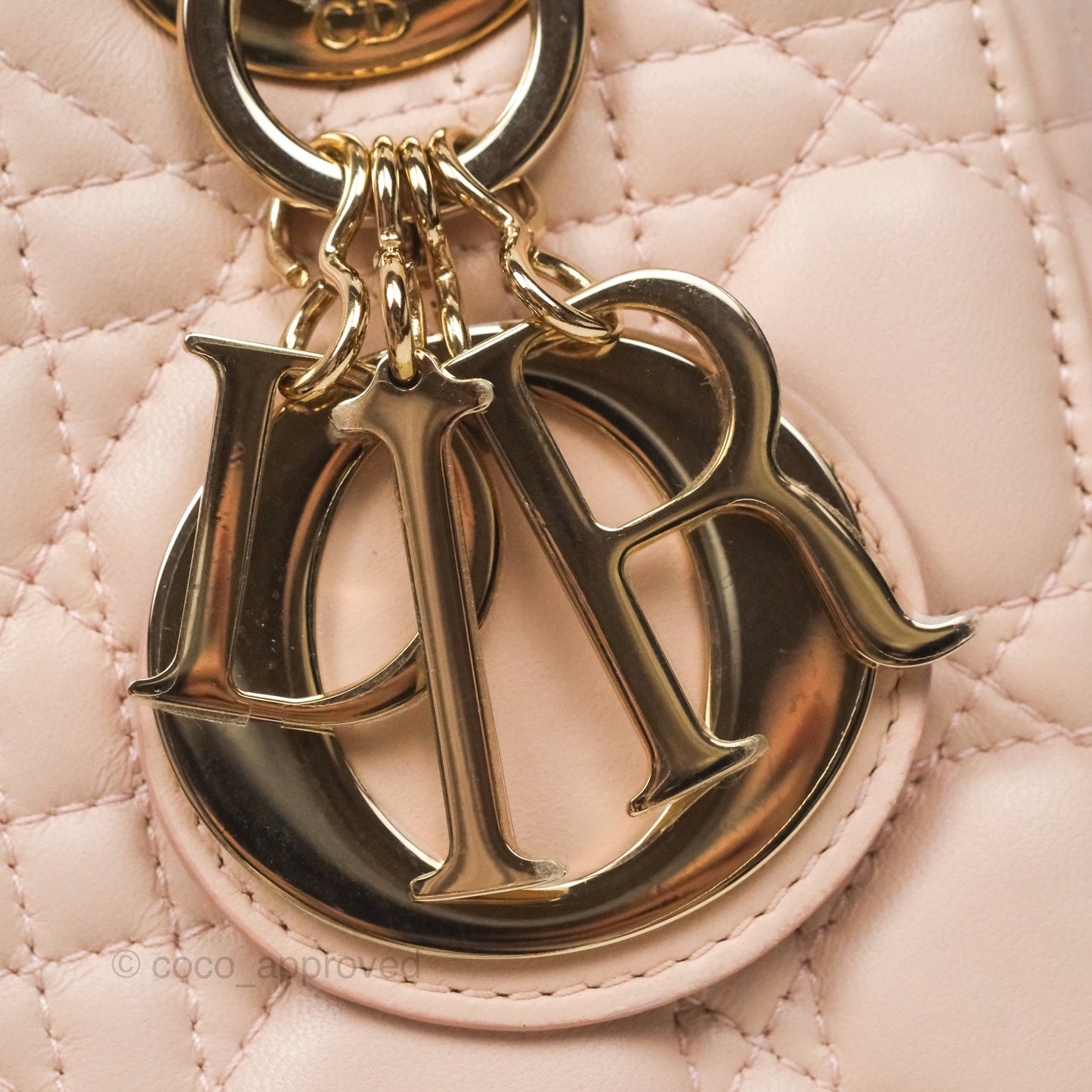 Christian Dior Lambskin My ABCDior Lady Dior Pink Gold Hardware