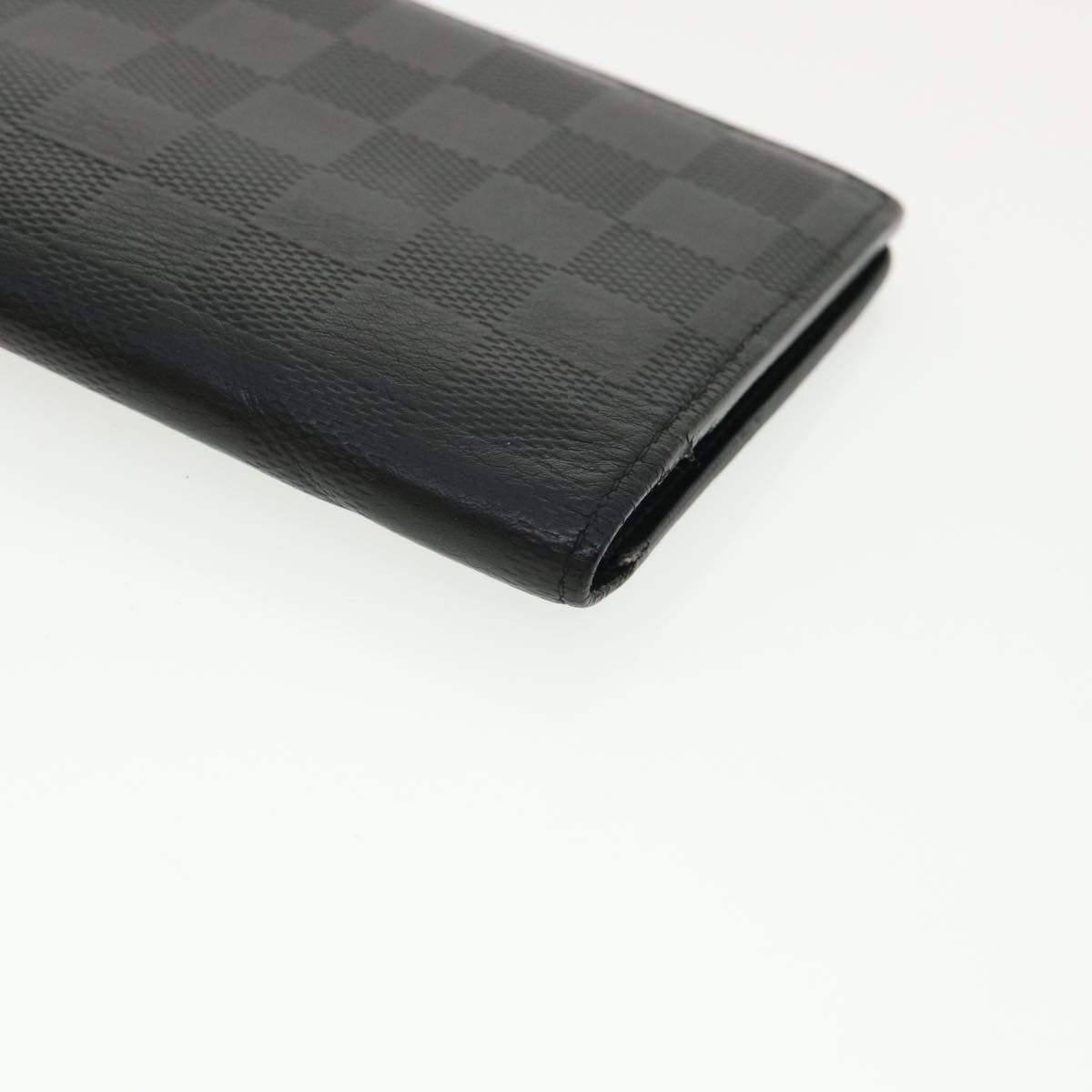 Louis Vuitton Black Leather Portefeuille Brazza wallet accessories