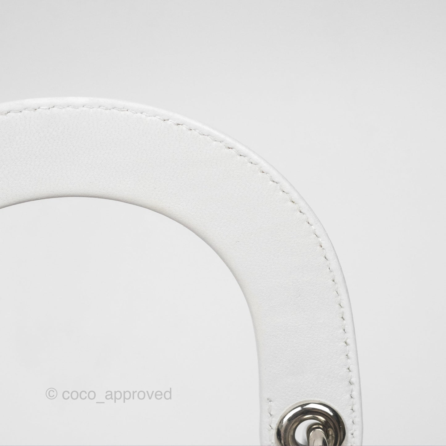Christian Dior Cannage Mini Lady Dior White Silver Hardware