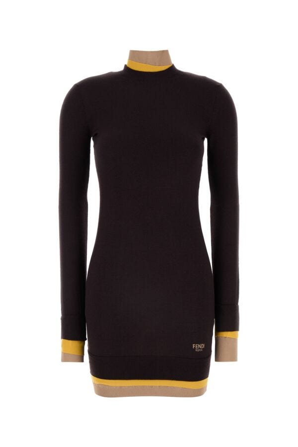 ワンピース FENDI Plum Wool Blend Dress Fendi Woman Plum Wool Blend Dress – Franco Shops