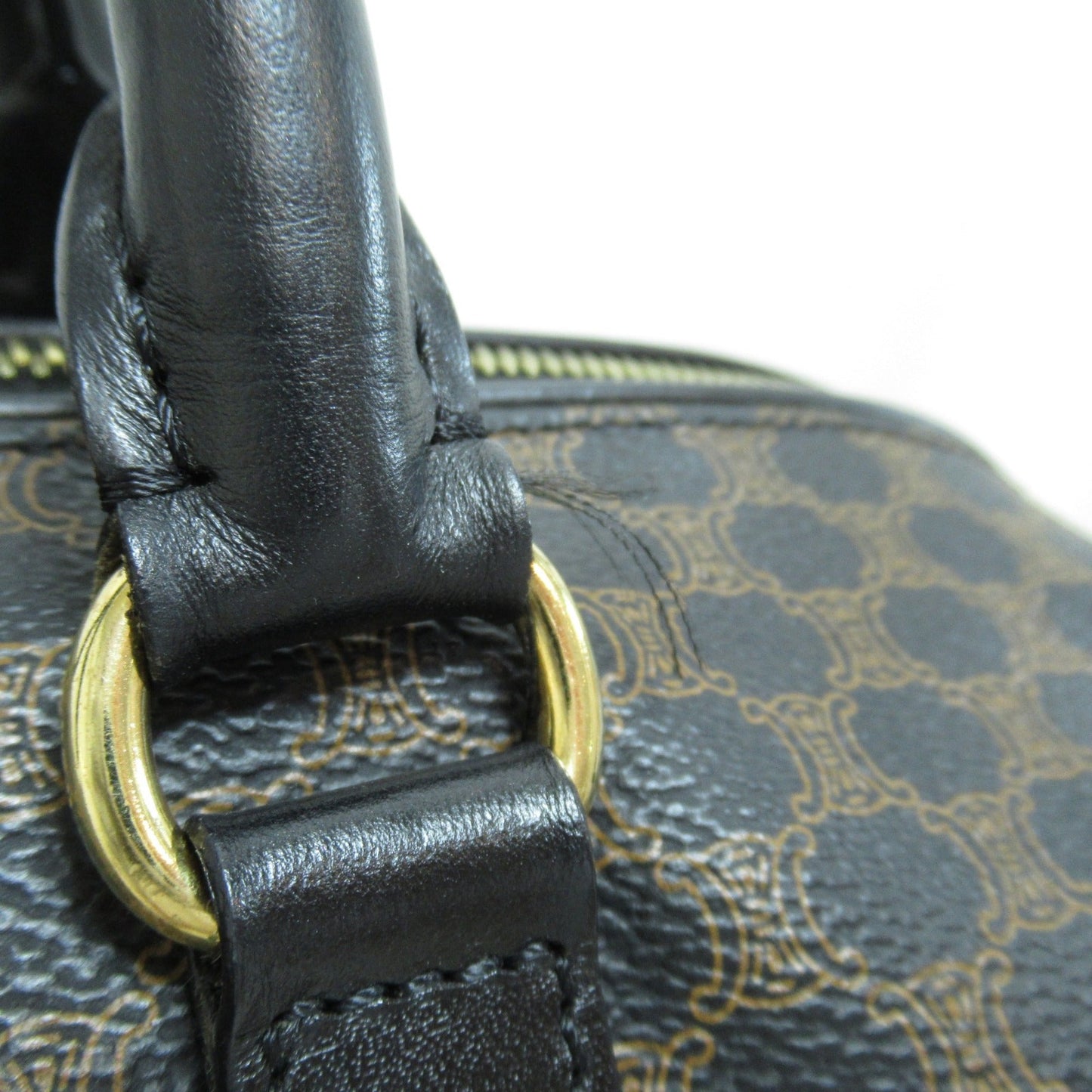 Celine Boston bag Black Brown PVC coated canvas