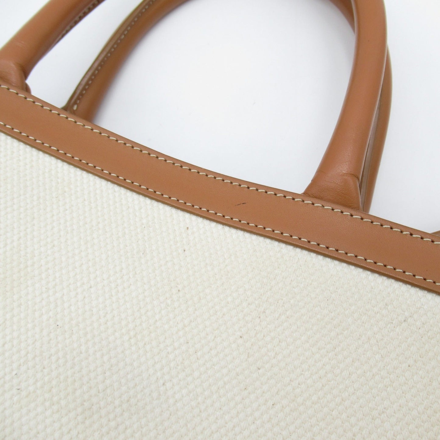 Celine hippo tote White Brown canvas leather