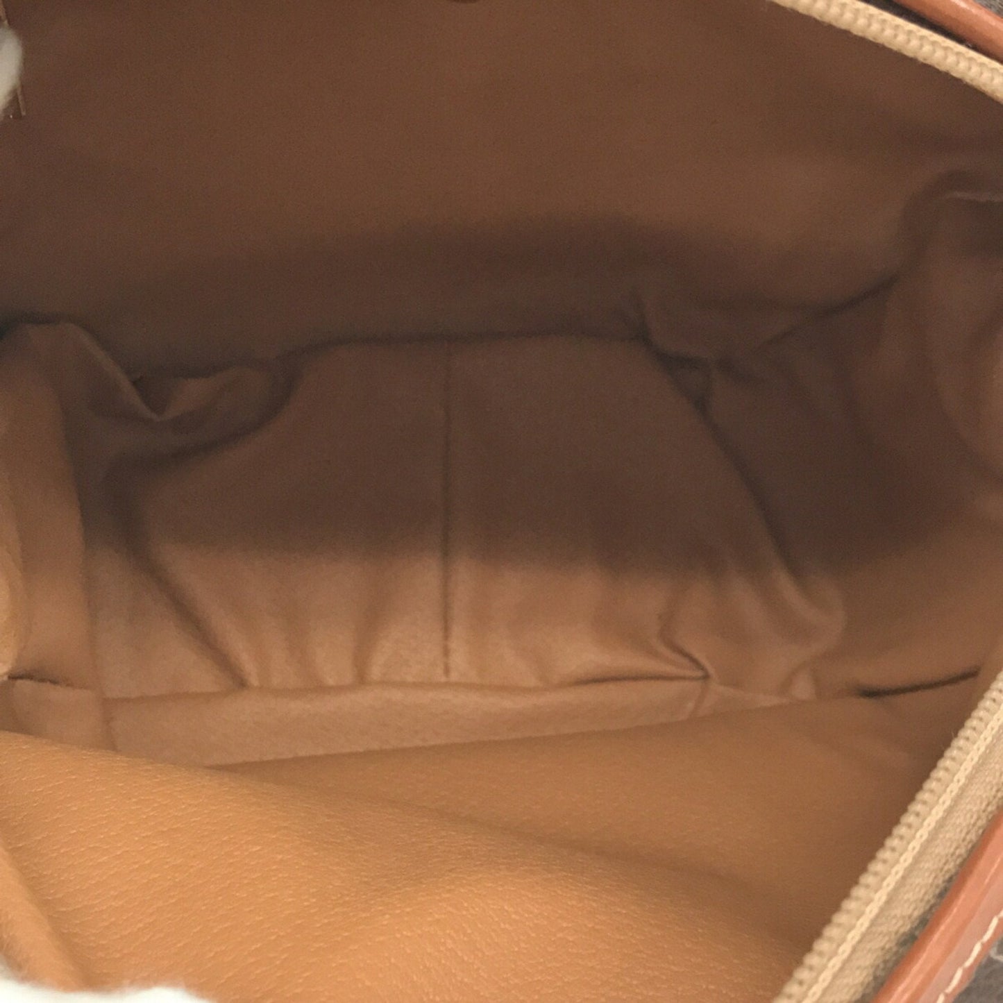Celine Handbag Macadam Brown Leather PVC Ladies