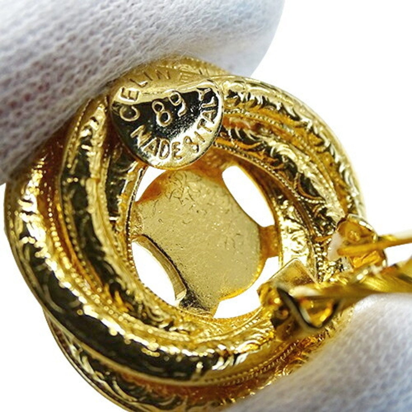 Celine Earrings Women's Macadam Blason Gold