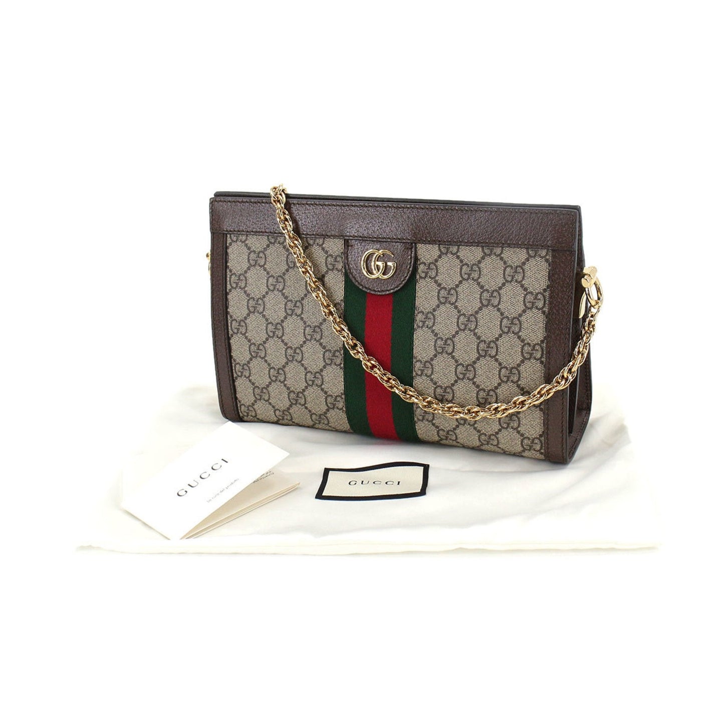 Gucci Ophidia Small Shoulder Bag Supreme Leather Beige Brown 503877