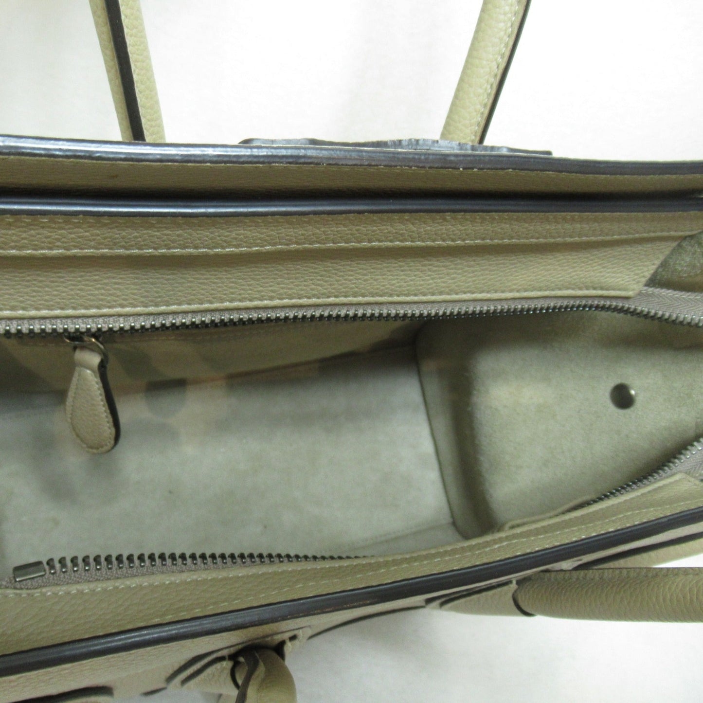 Celine Luggage Micro Shopper Tote Bag Beige leather 189793