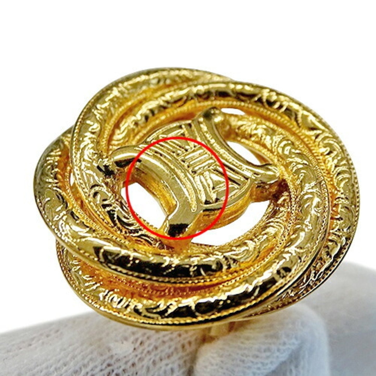 Celine Earrings Women's Macadam Blason Gold