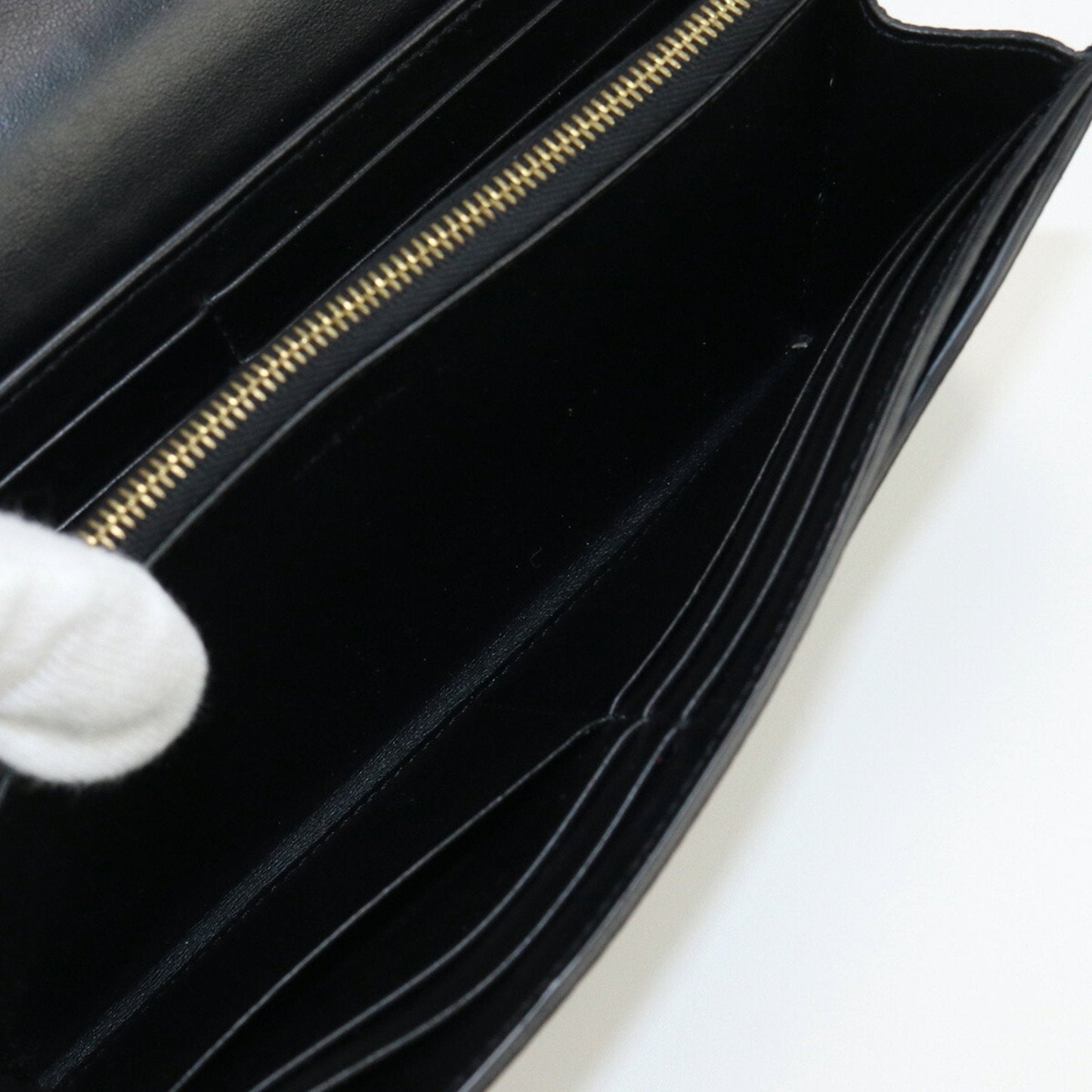 Celine Large Flap 10B563BEL Long Wallet with Folded Coin Purse Leather Ladies