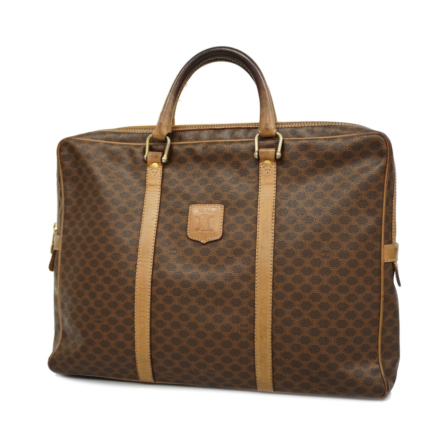 Celine Macadam Women's PVC,Leather Briefcase Brown
