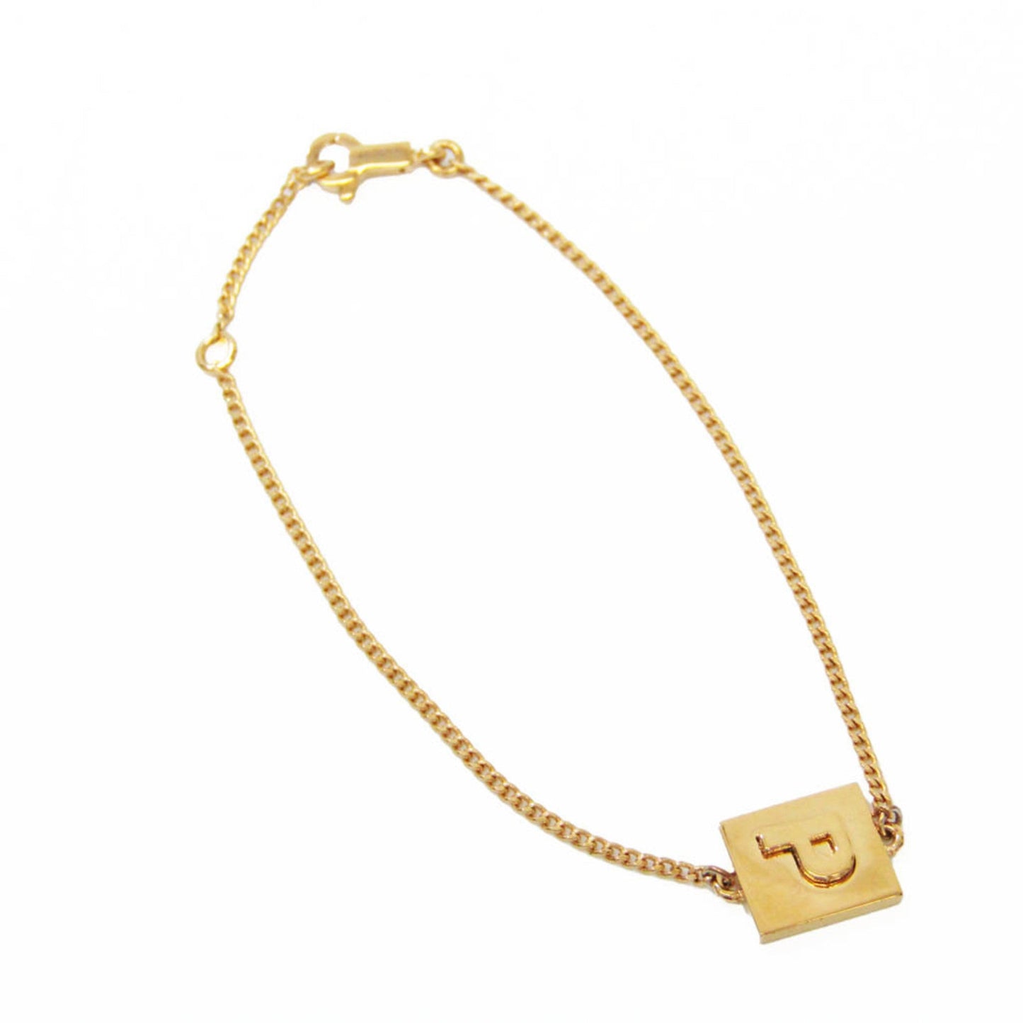 Celine Alphabet P Bracelet 46B0P6BRA Metal Charm Bracelet Gold