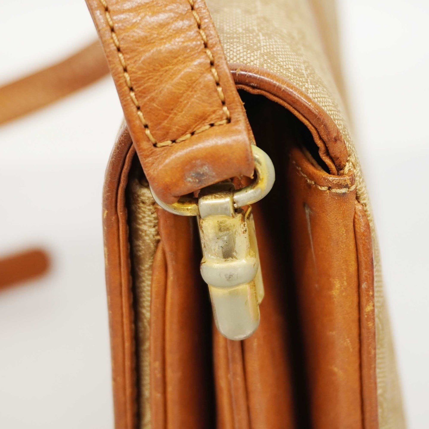 Celine Macadam Shoulder Bag Women's PVC,Leather Shoulder Bag Beige,Brown