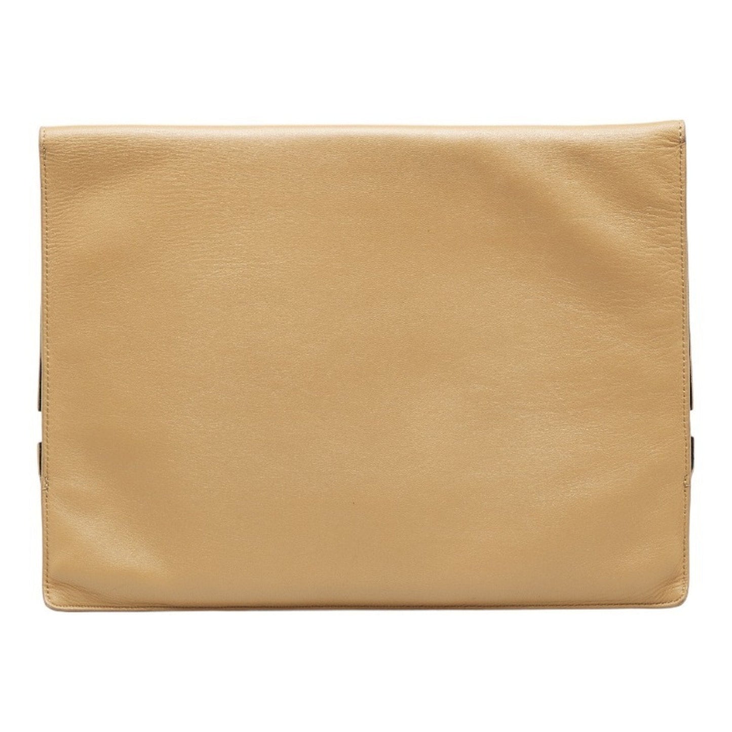 Celine clutch bag second beige leather ladies