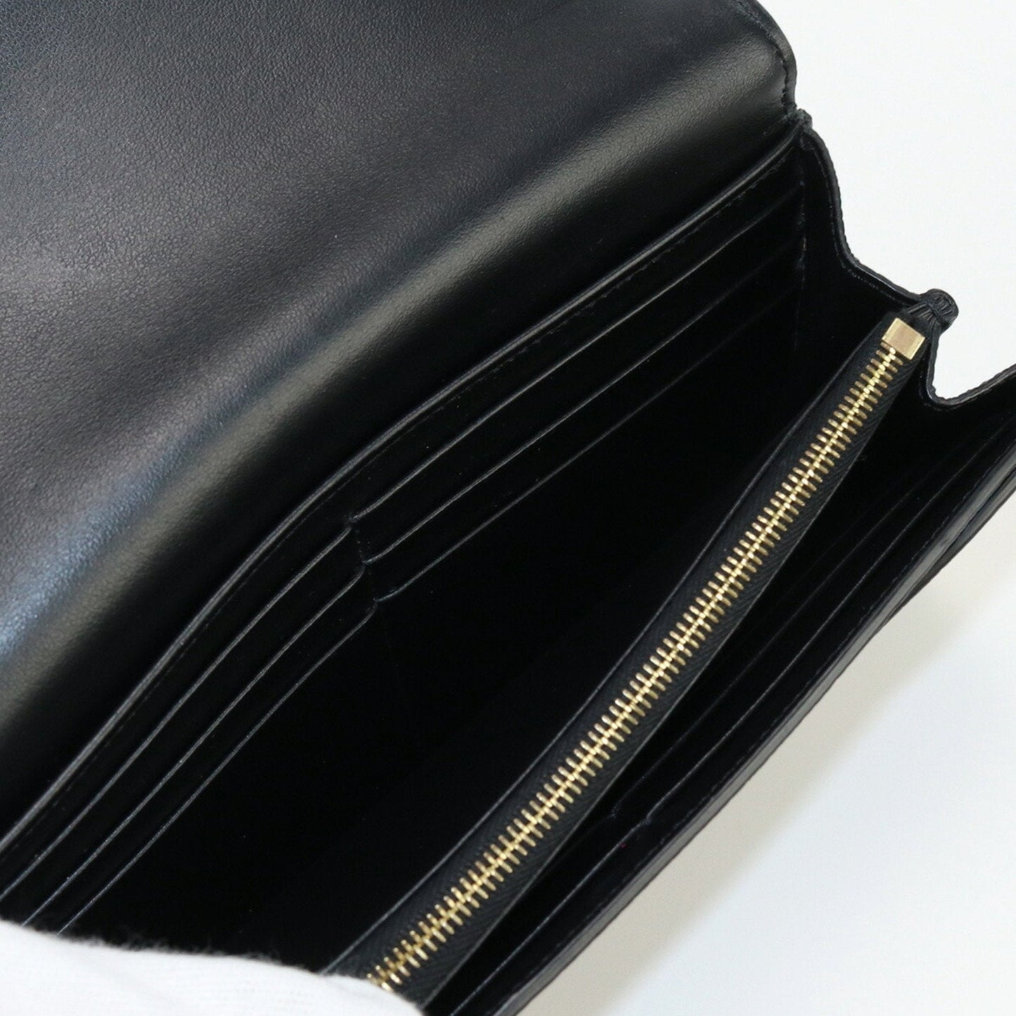 Celine Large Flap 10B563BEL Long Wallet with Folded Coin Purse Leather Ladies