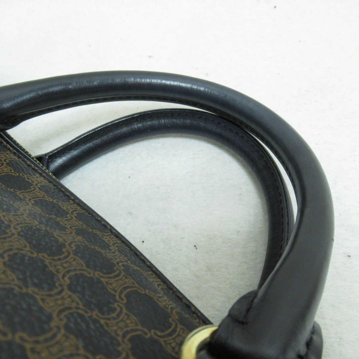 Celine Boston bag Black Brown PVC coated canvas