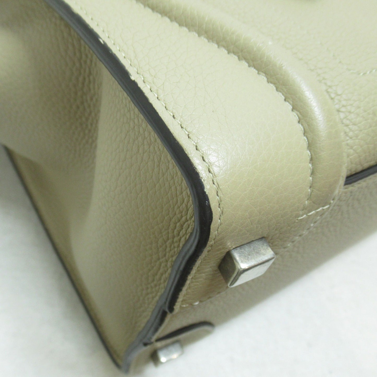 Celine Luggage Micro Shopper Tote Bag Beige leather 189793
