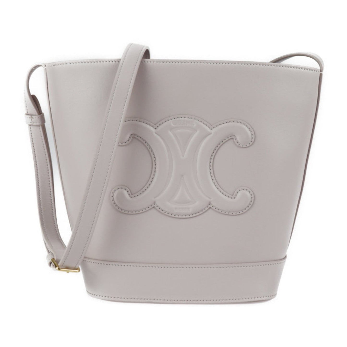 Celine Small Bucket Cuile Triomphe Shoulder Bag 198243DU3.24OU Calfskin POUDRE Pink Gold Hardware