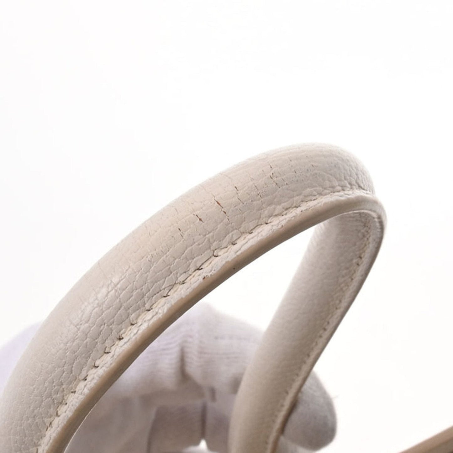 Celine Luggage Micro Shopper White 167793 Women's Goatskin Handbag