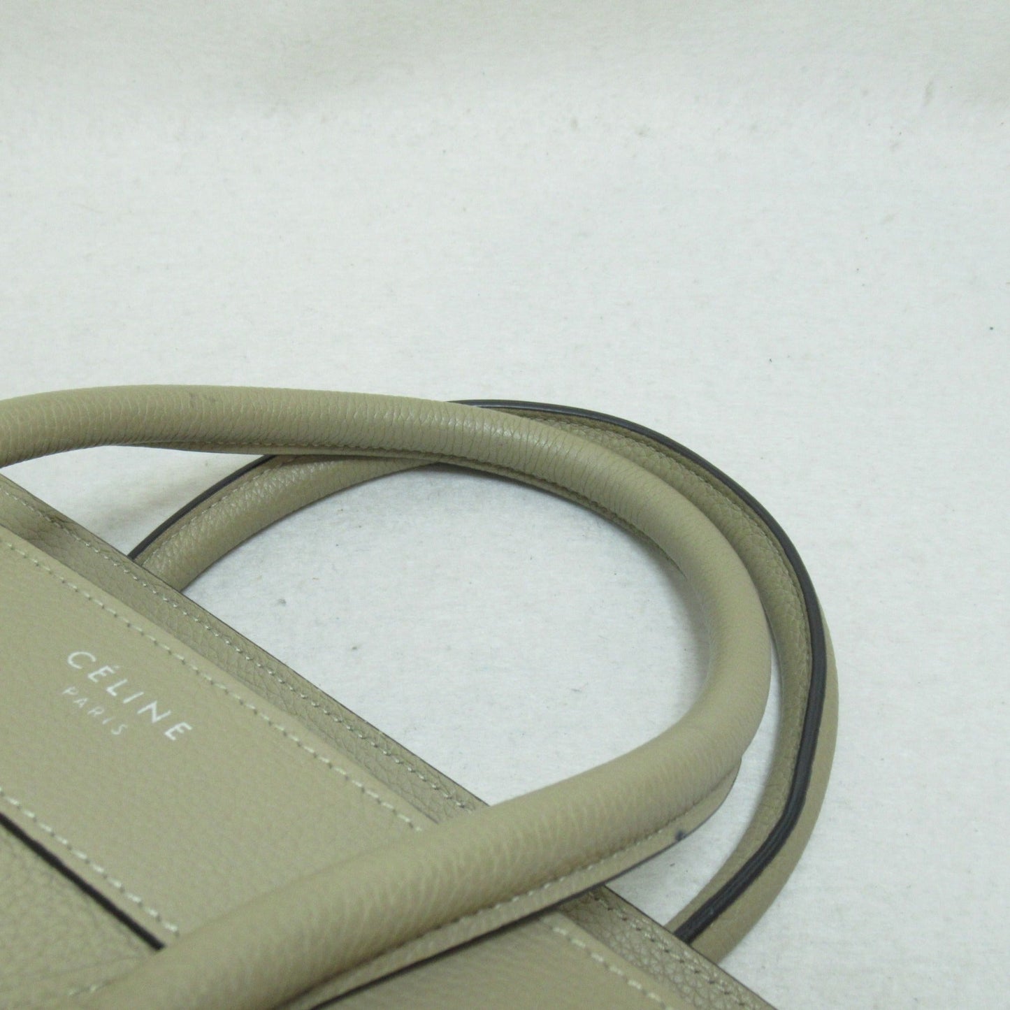 Celine Luggage Micro Shopper Tote Bag Beige leather 189793