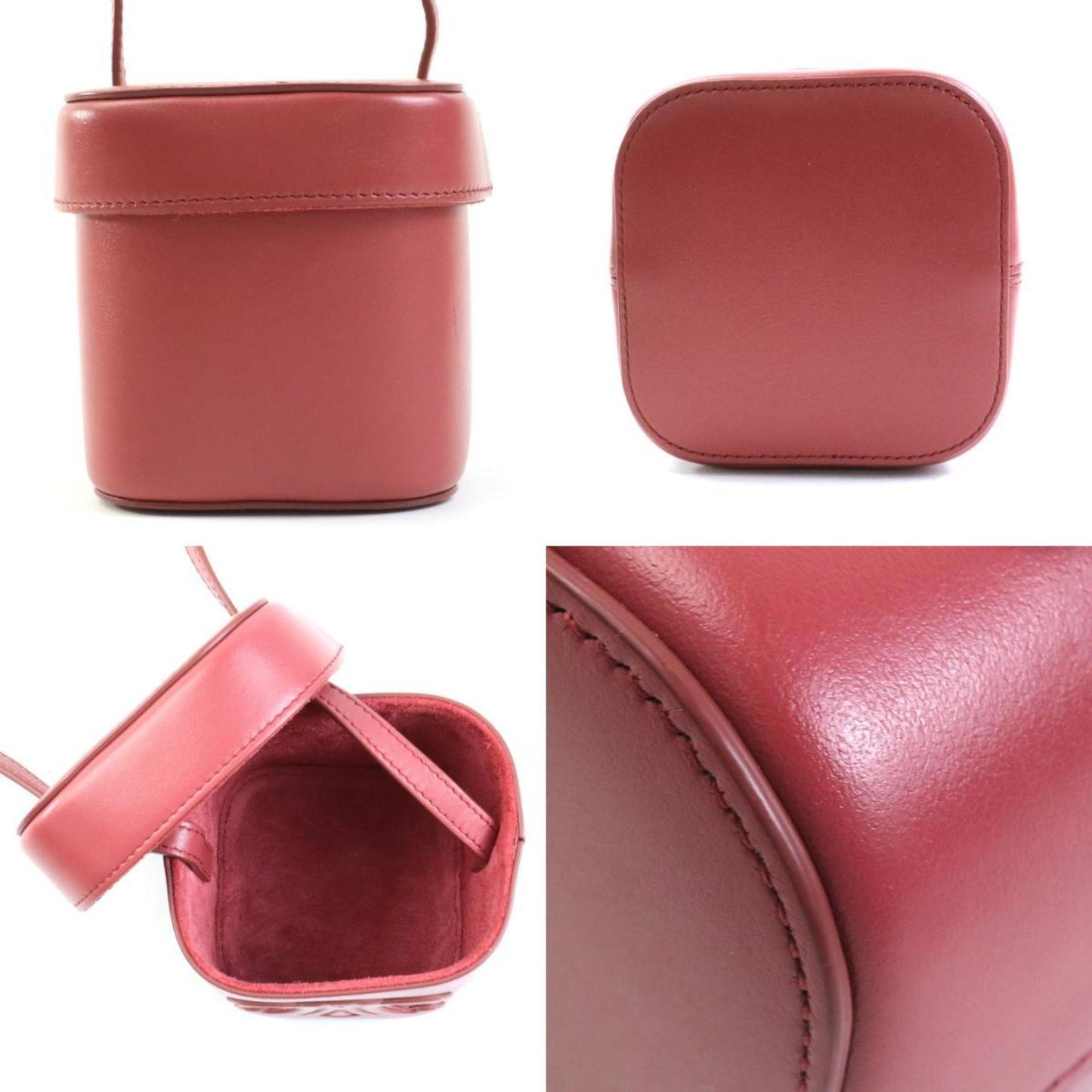 Celine Crossbody Shoulder Bag Mini Pochette Cuile Triomphe Small Box Leather Pink Women's