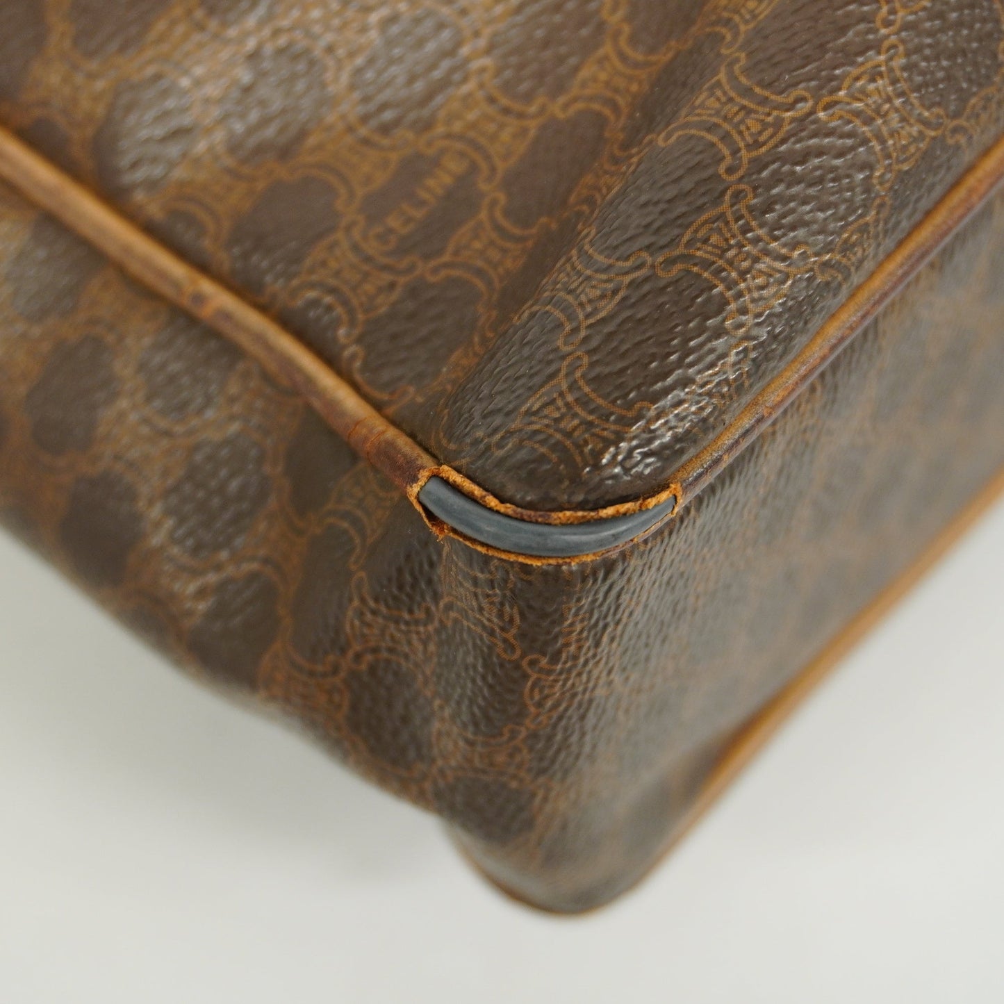 Celine Macadam Women's PVC,Leather Briefcase Brown