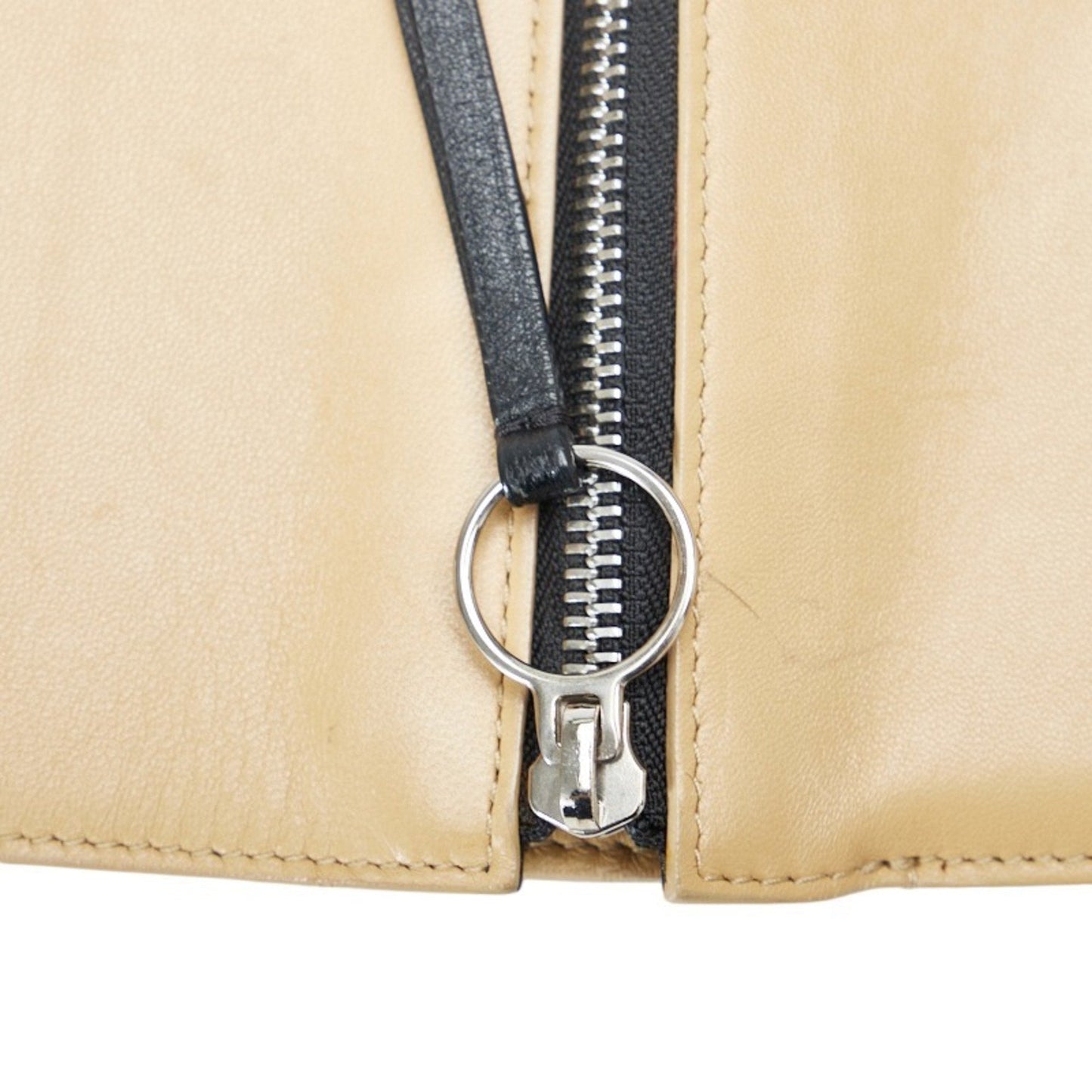 Celine clutch bag second beige leather ladies