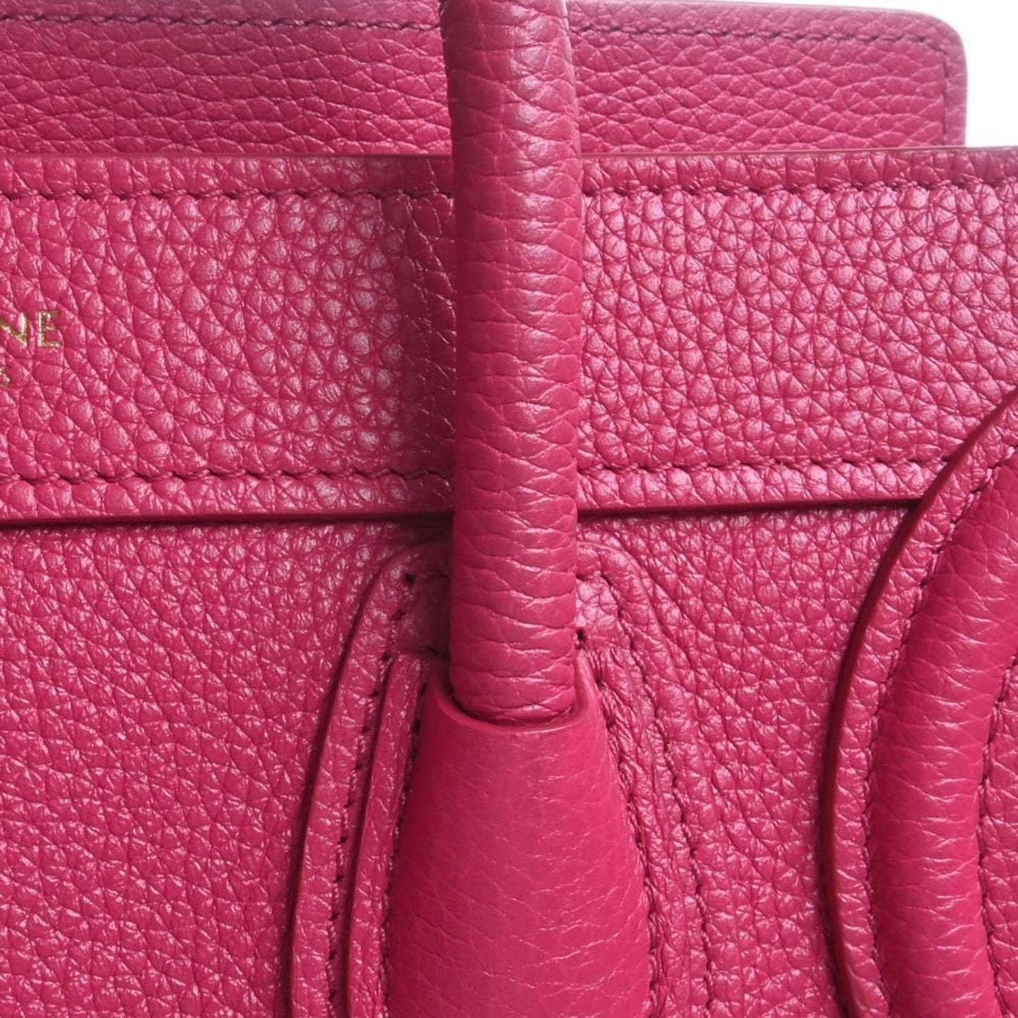 Celine Leather Luggage Nano Shopper Handbag Pink Ladies