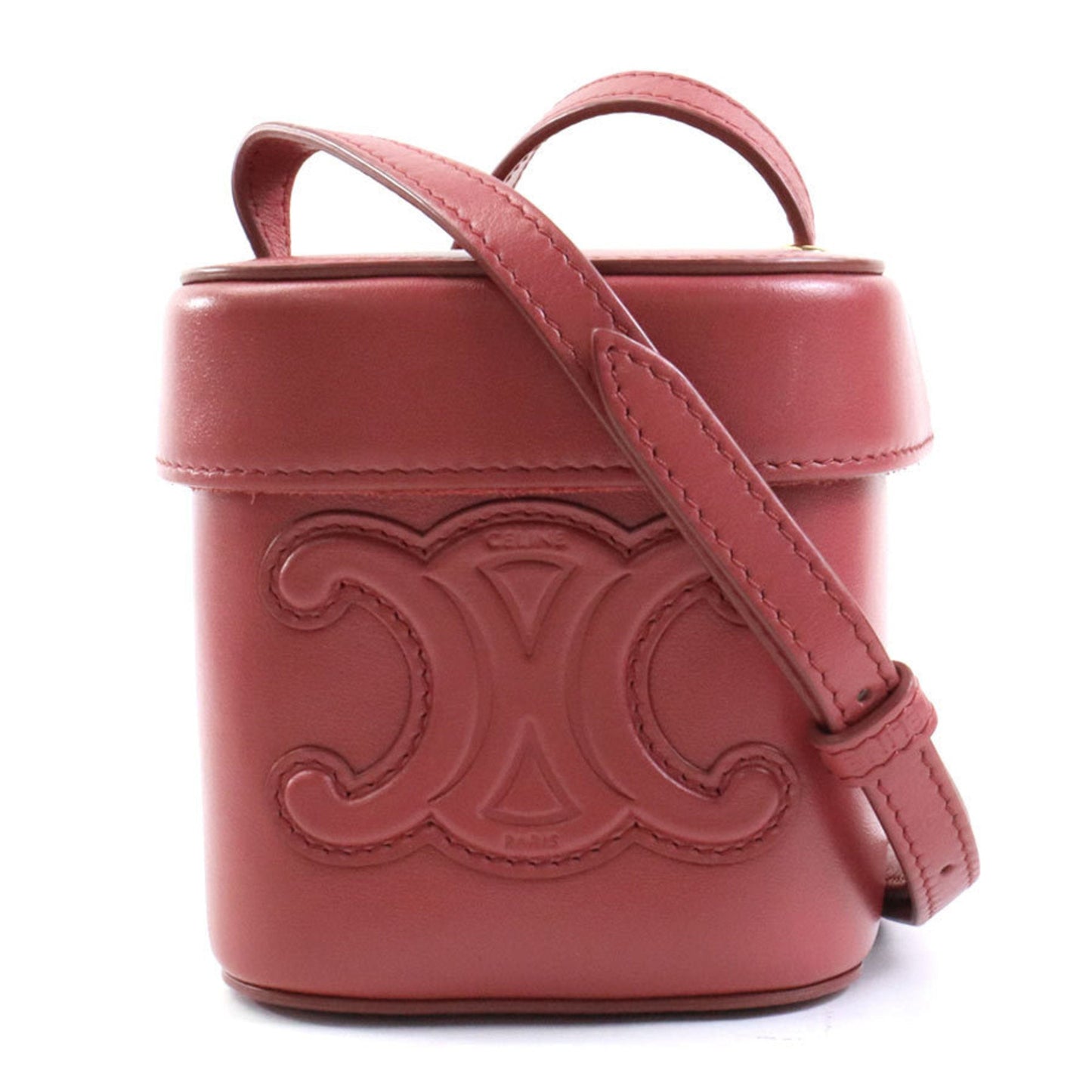 Celine Crossbody Shoulder Bag Mini Pochette Cuile Triomphe Small Box Leather Pink Women's