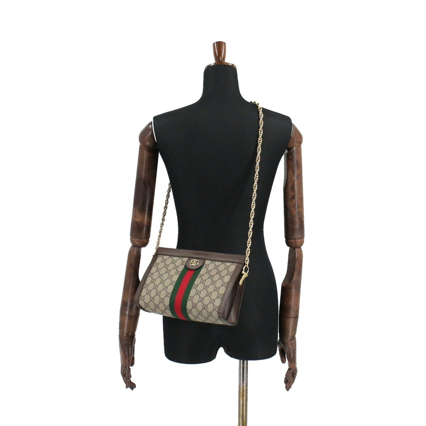 Gucci Ophidia Small Shoulder Bag Supreme Leather Beige Brown 503877