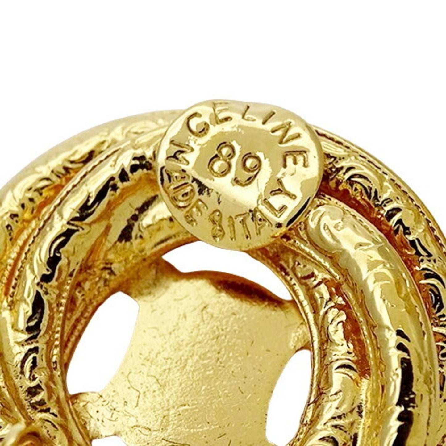 Celine Earrings Women's Macadam Blason Gold