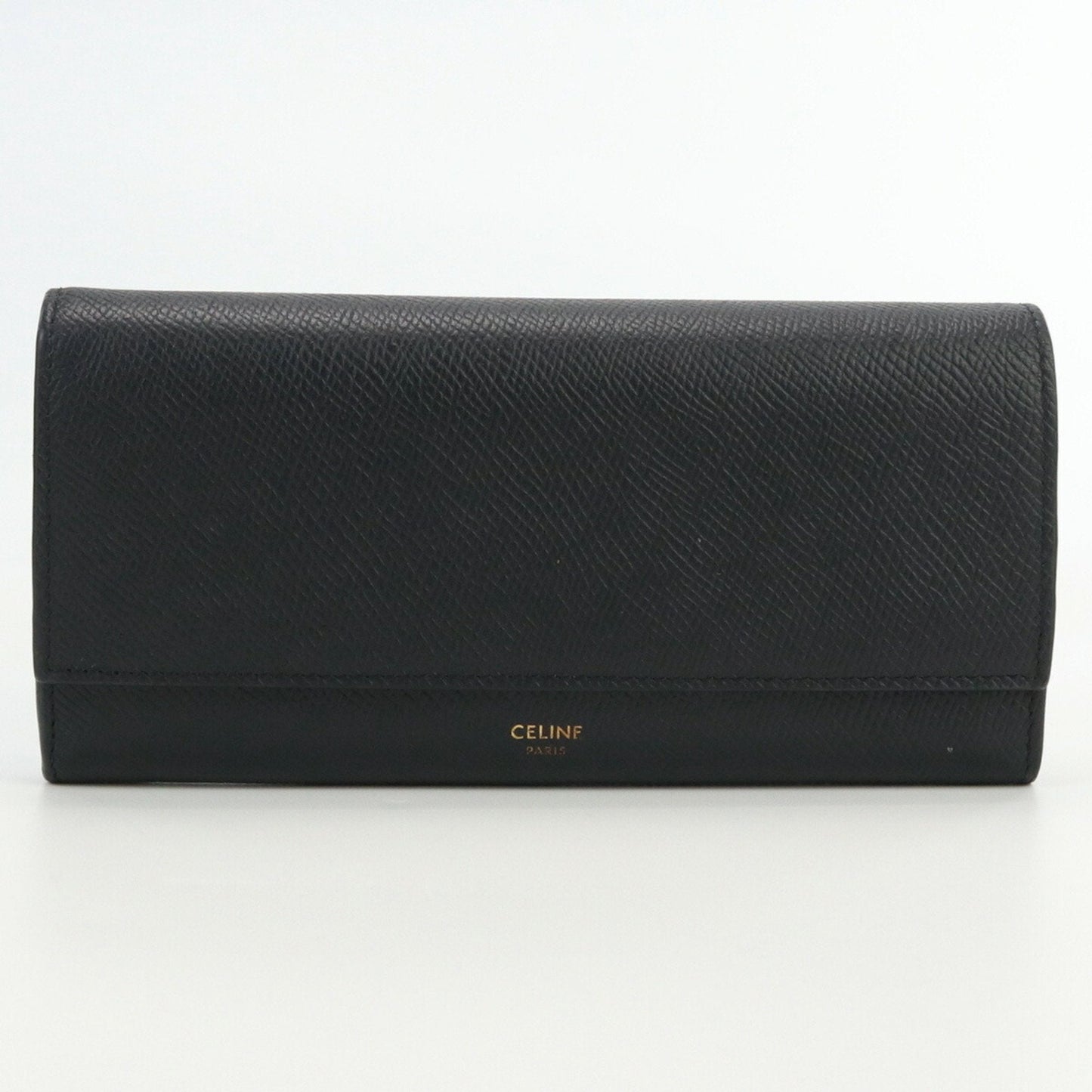 Celine Large Flap 10B563BEL Long Wallet with Folded Coin Purse Leather Ladies