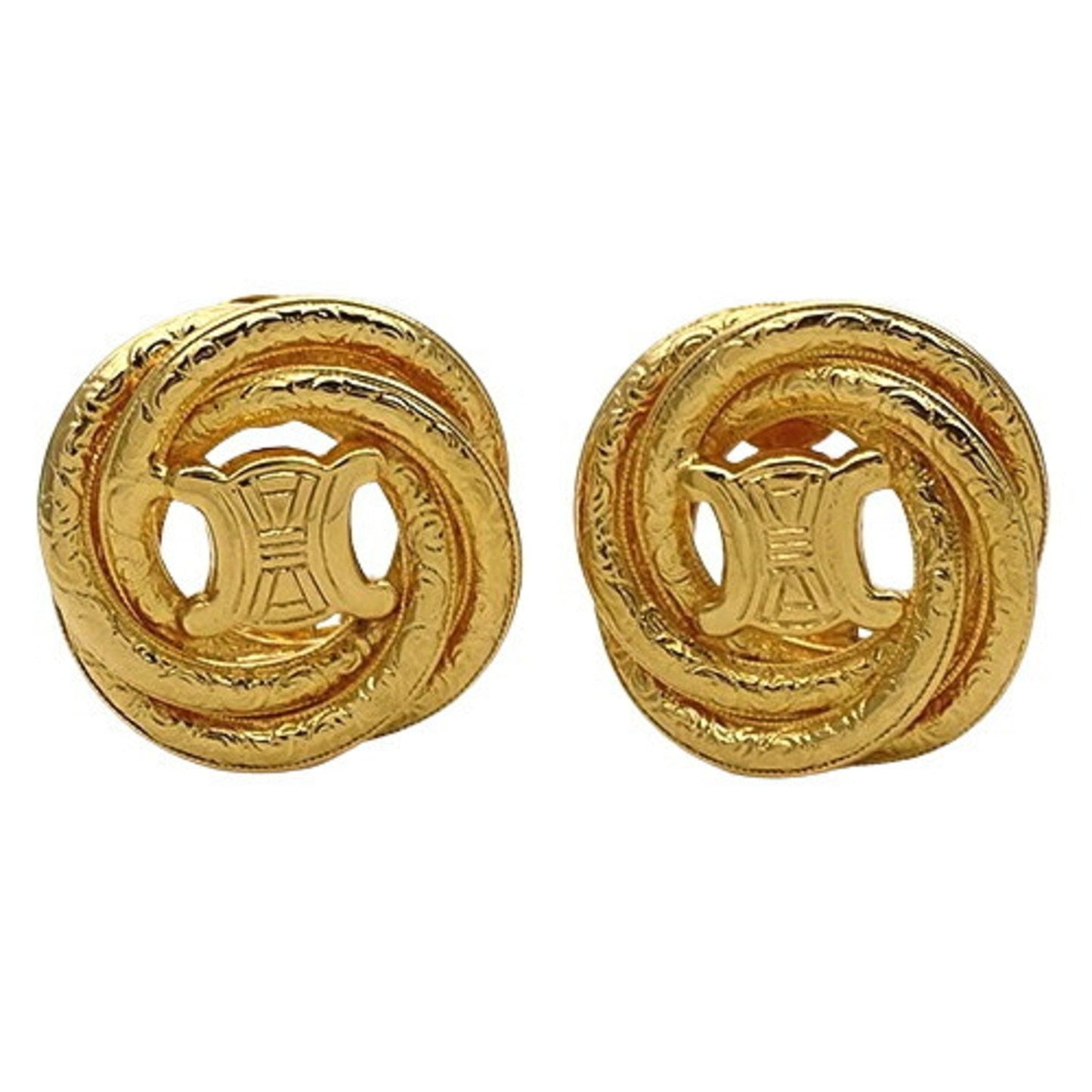 Celine Earrings Women's Macadam Blason Gold