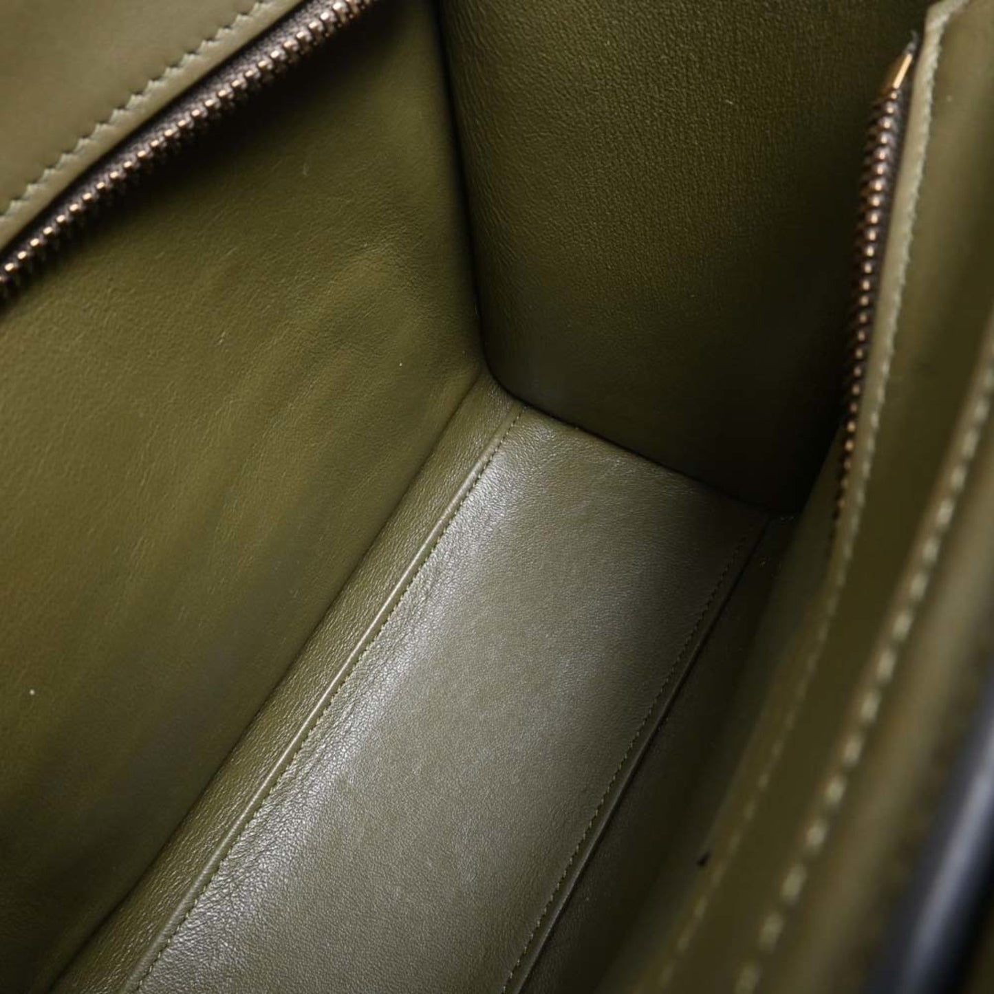 Celine Leather Luggage Nano Shopper Handbag 189243HSC Khaki Women's