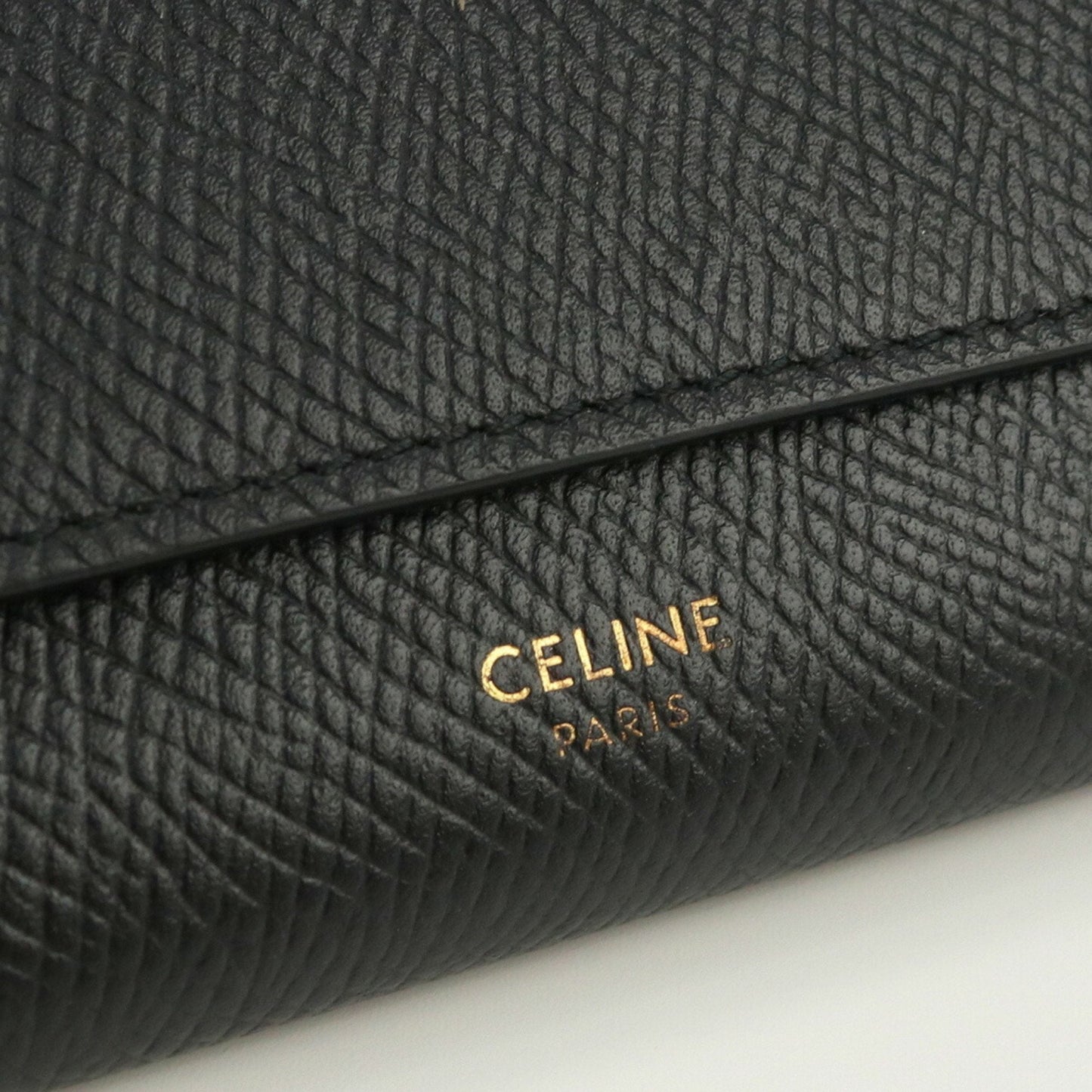 Celine Large Flap 10B563BEL Long Wallet with Folded Coin Purse Leather Ladies