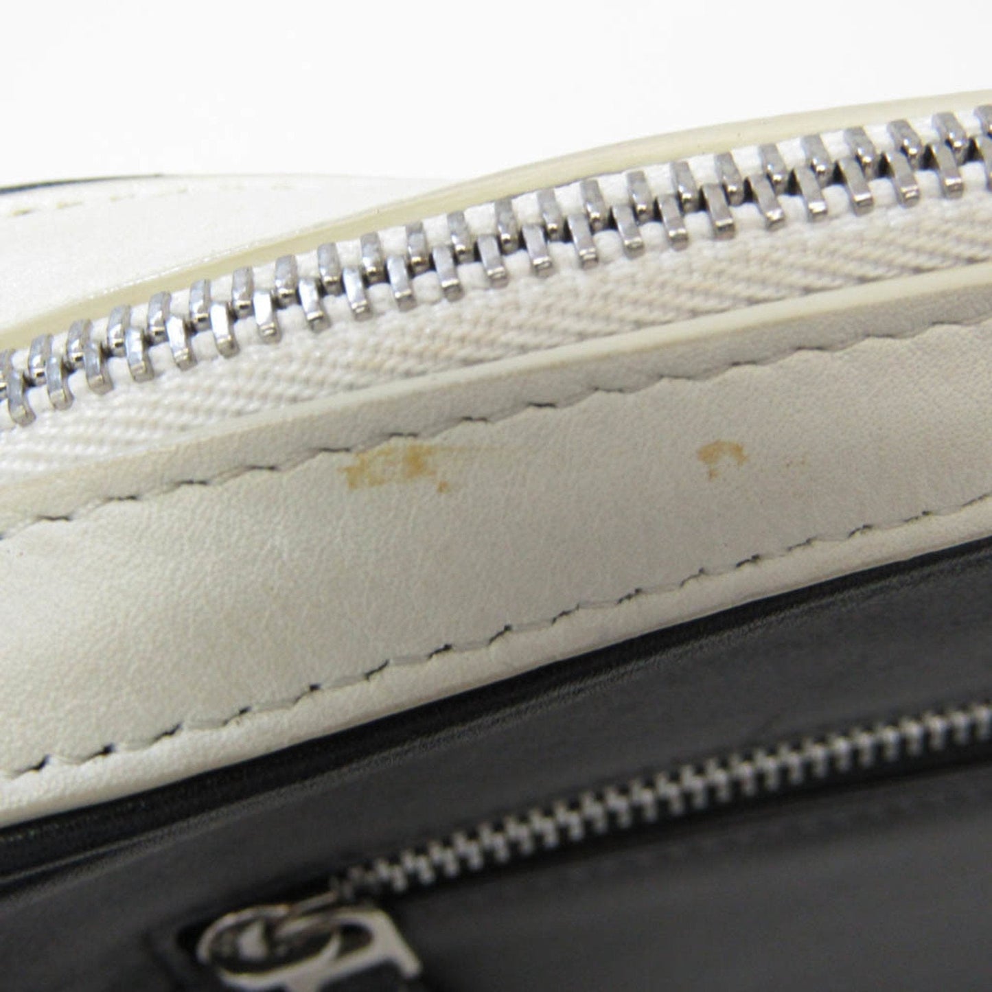 Celine Women's Leather Clutch Bag Black,Off-white
