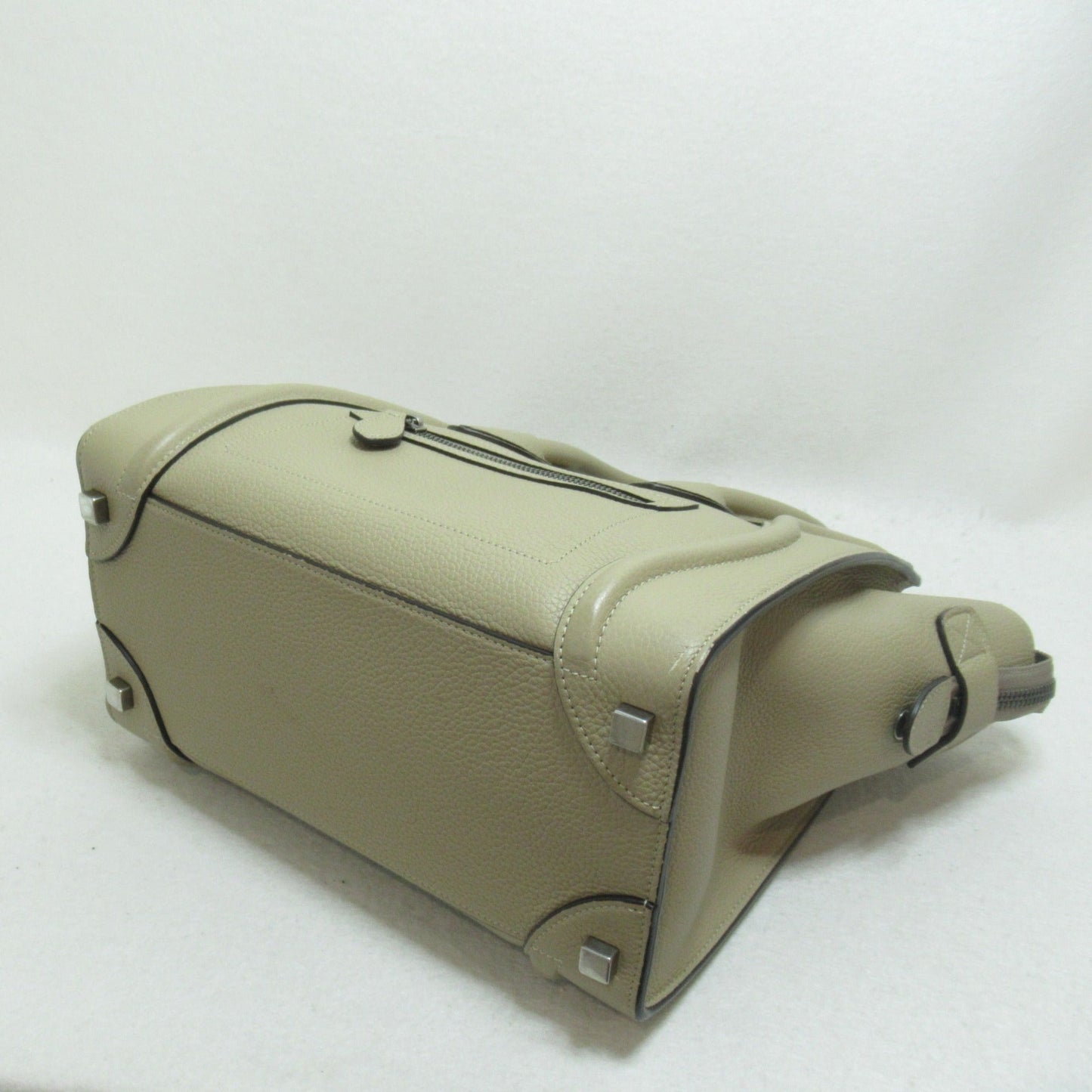 Celine Luggage Micro Shopper Tote Bag Beige leather 189793