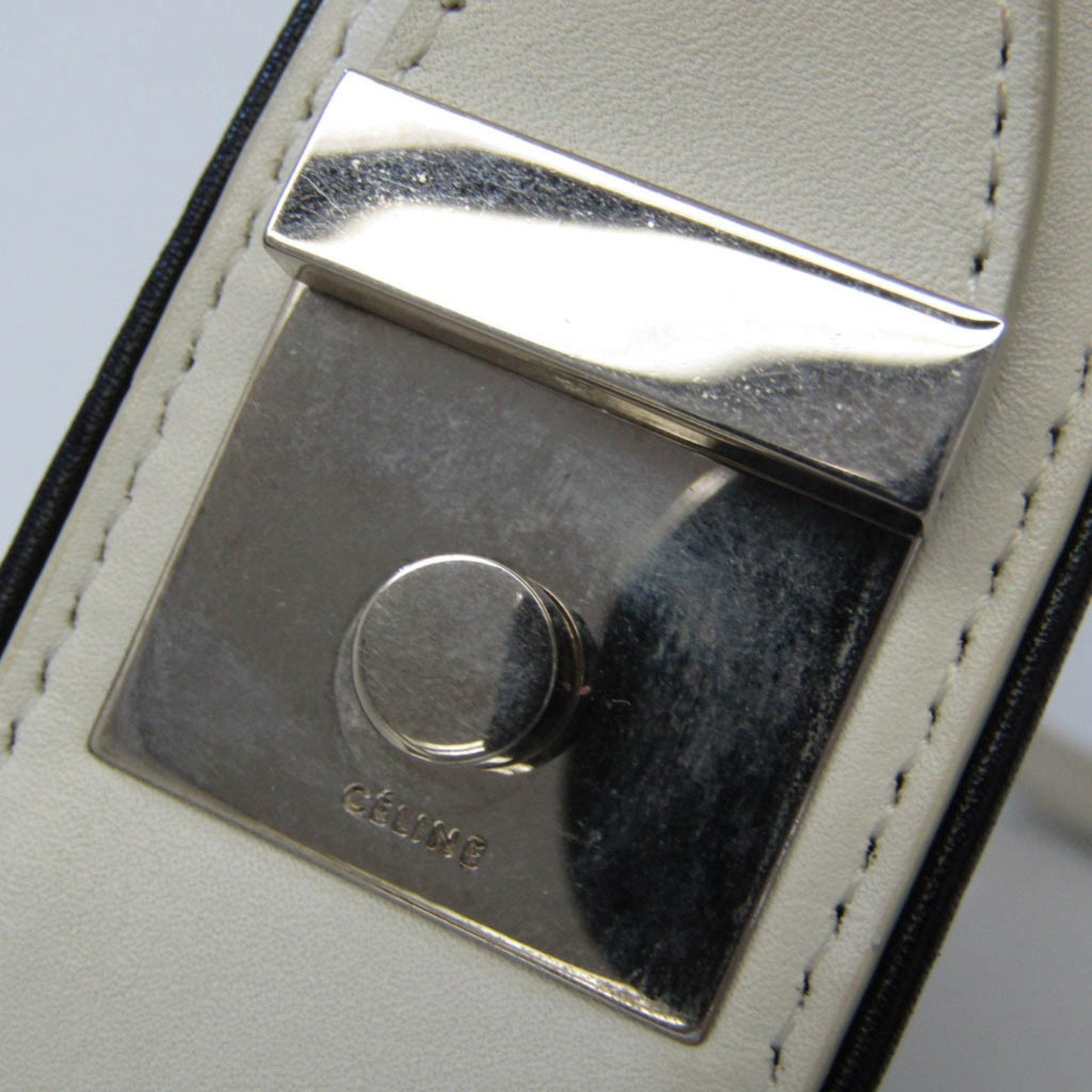 Celine Women's Leather Clutch Bag Black,Off-white