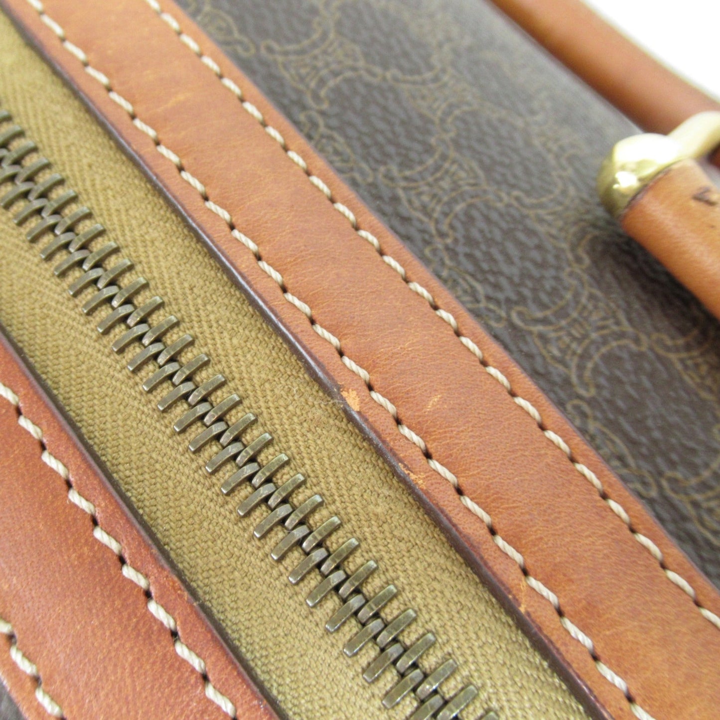 Celine Boston bag Brown Dark brown PVC coated canvas
