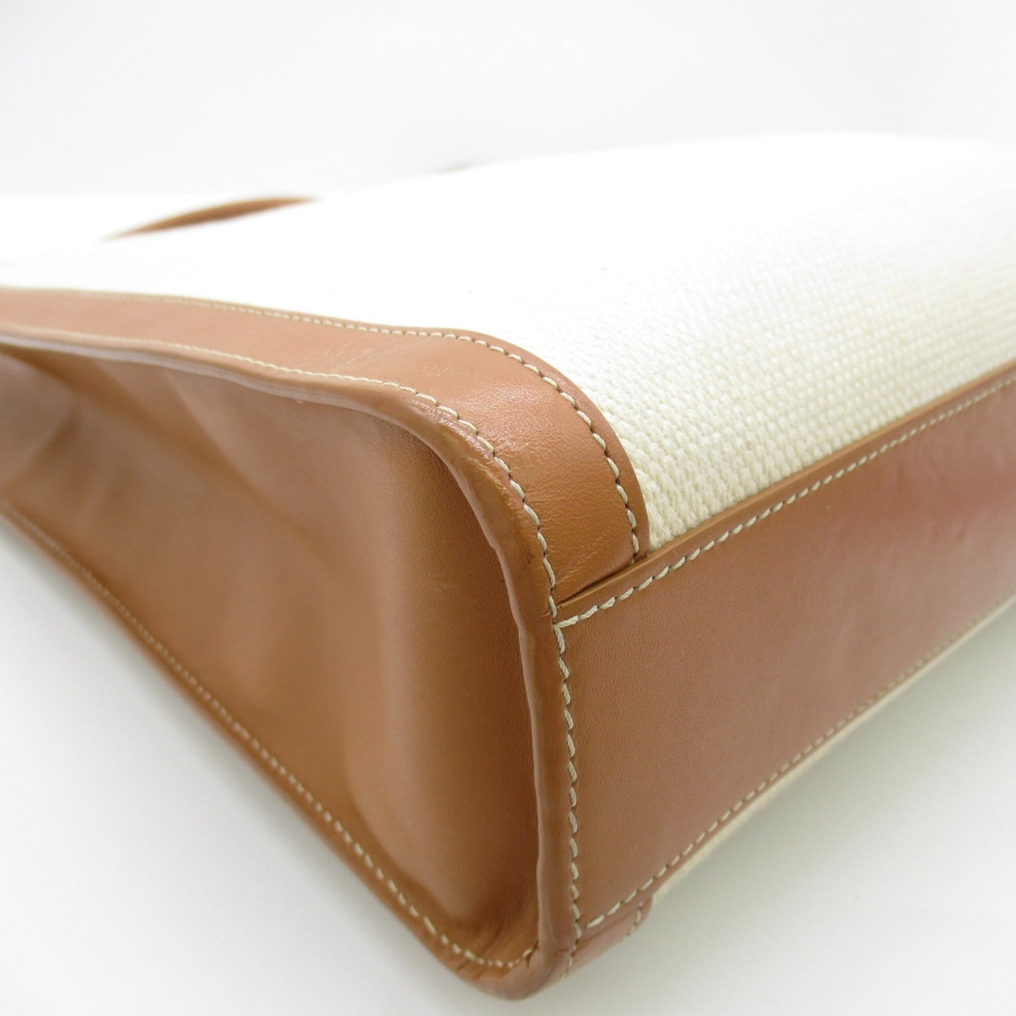 Celine hippo tote White Brown canvas leather