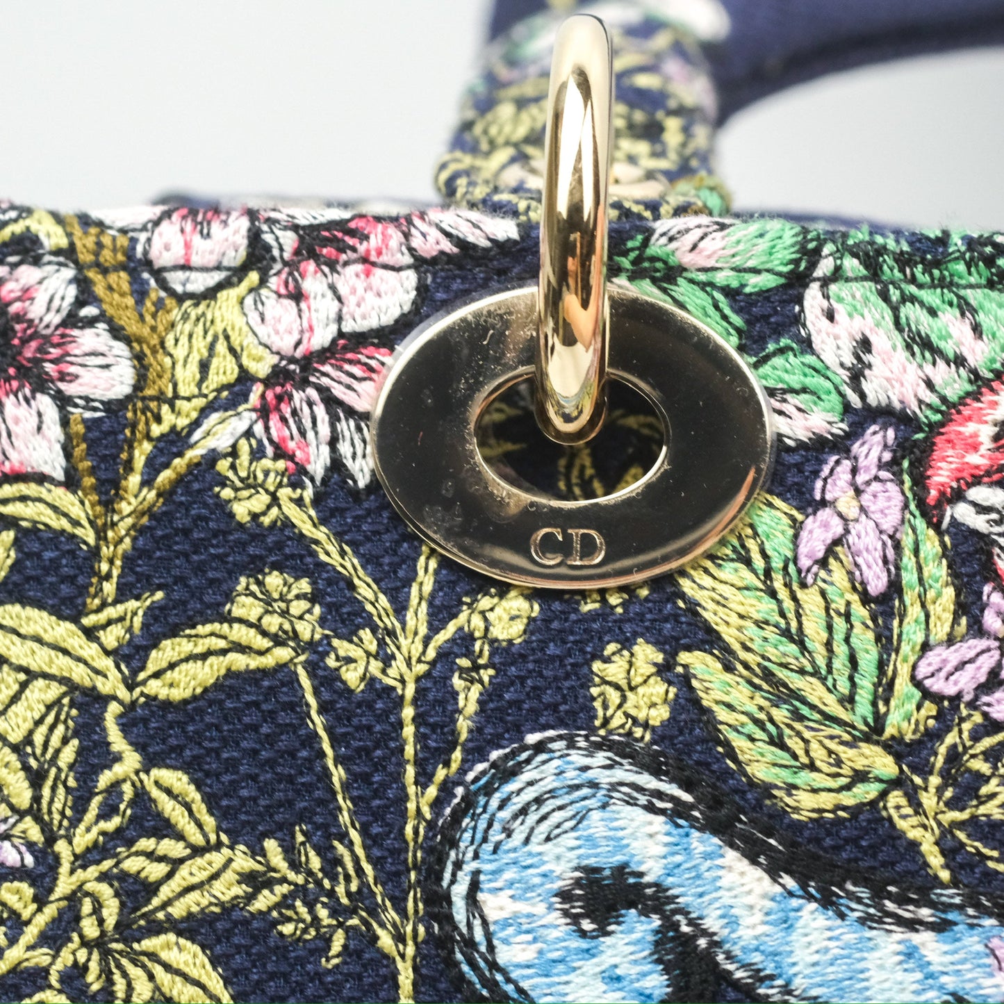 Christian Dior Medium Lady D-Lite Bag Blue Dior Multicolor Constellation Embroidered