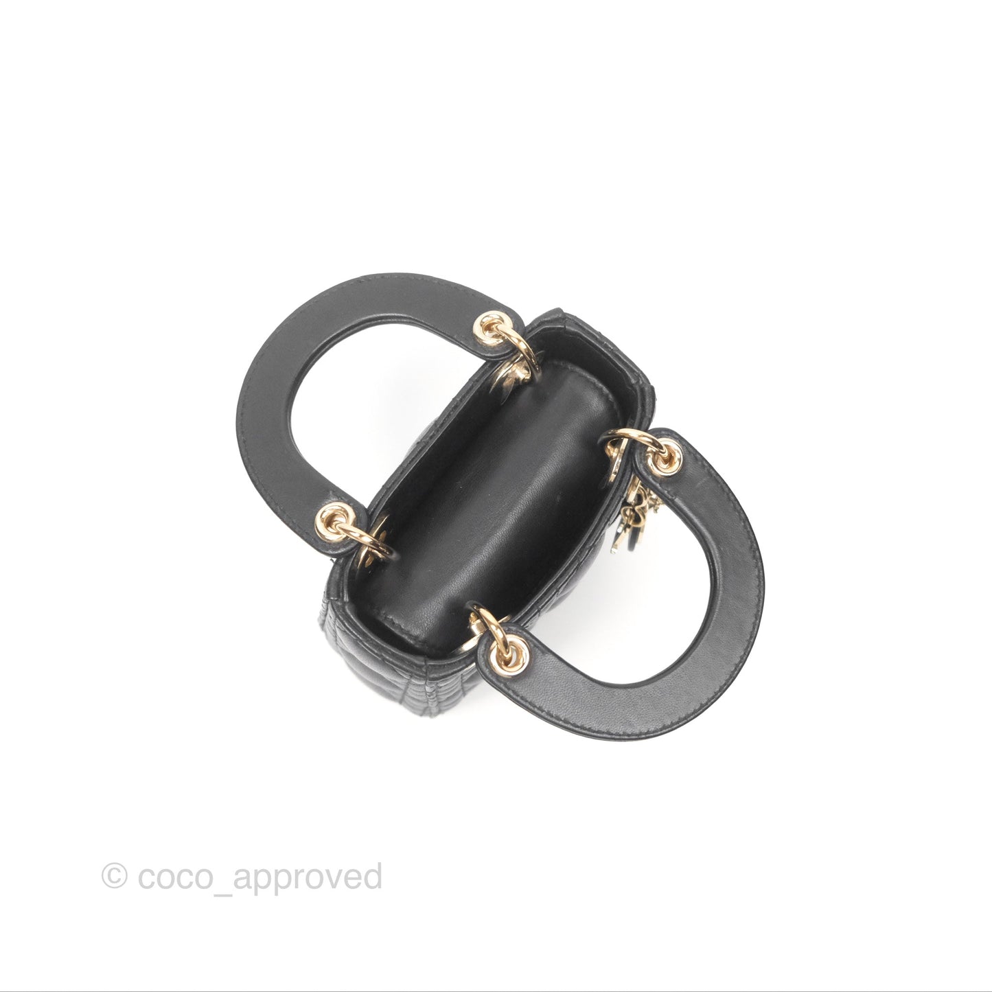 Christian Dior Micro Lady Dior Black Lambskin Gold Hardware