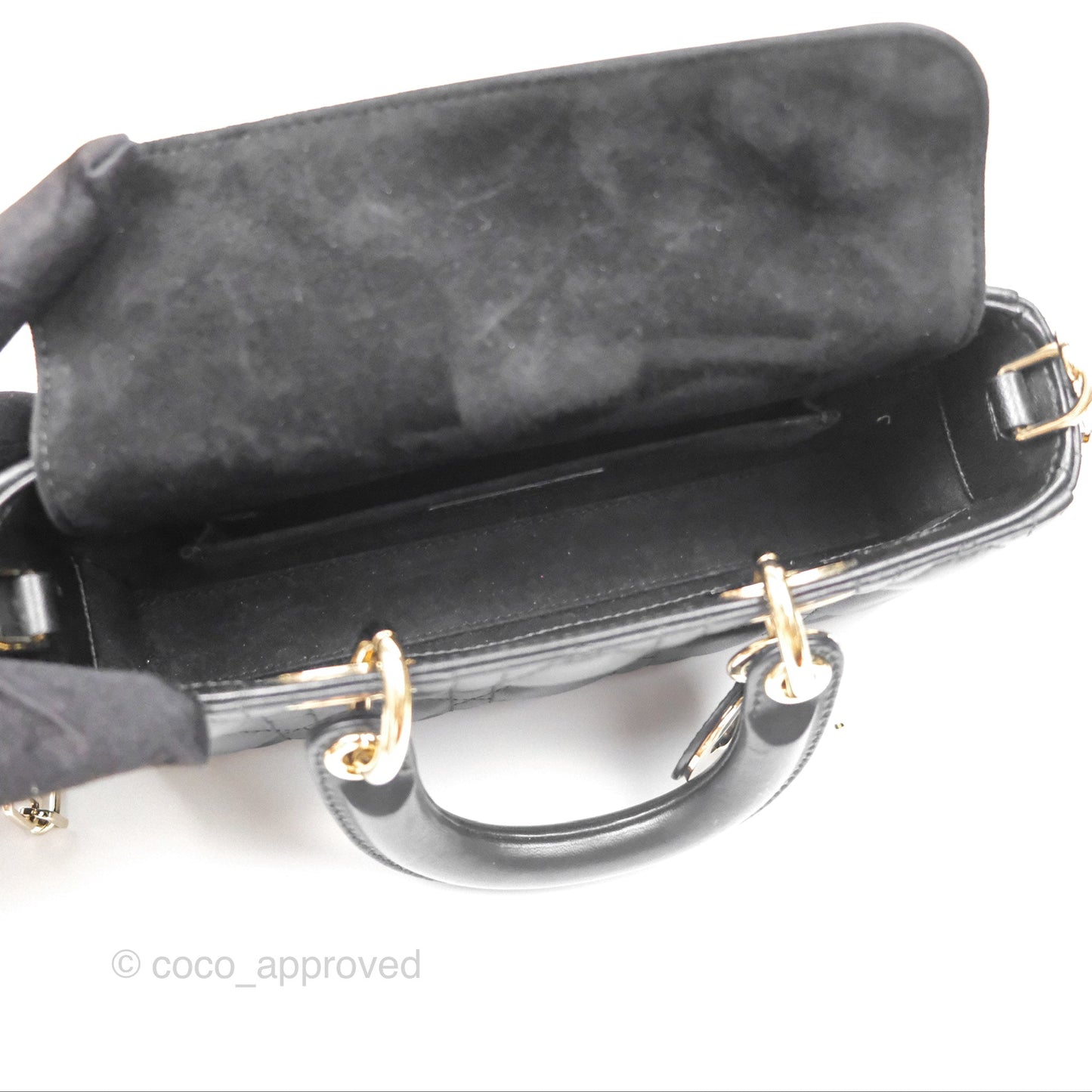 Dior Small Lady D-Joy Bag Black Lambskin Cannage Gold Hardware