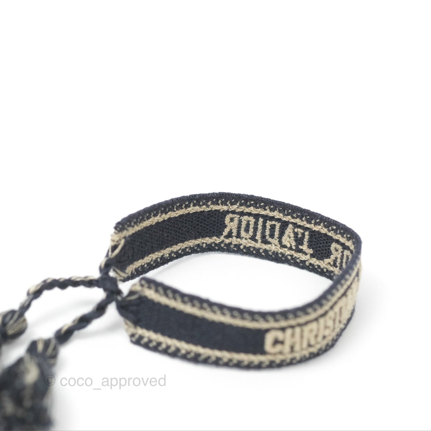 Christian Dior Bracelet Set Navy Blue Dior Oblique Embroidery