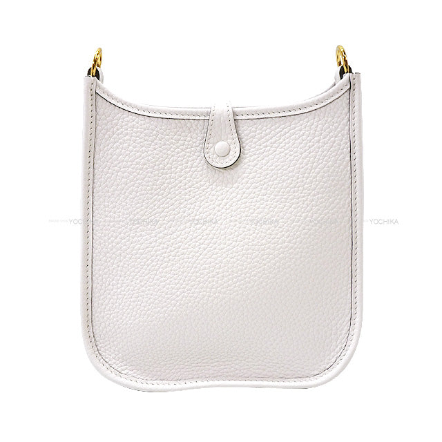 HERMES Shoulder bag Evelyne 16 TPM New White Taurillon Clemence Gold HW Stamp