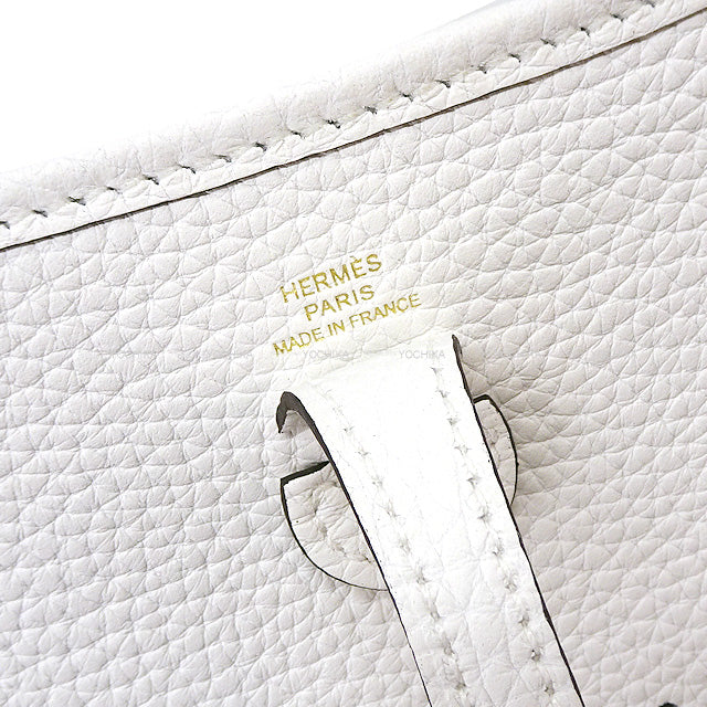 HERMES Shoulder bag Evelyne 16 TPM New White Taurillon Clemence Gold HW Stamp