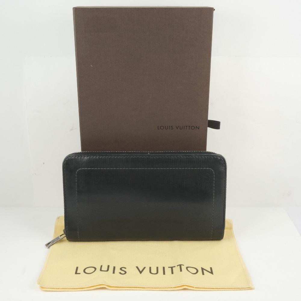 Louis Vuitton Black Leather Zippy organizer wallet accessories