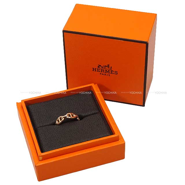 HERMES ring Chaine D'ancre Enchainee PM #52 Rose Gold AU750 52 Rose Gold