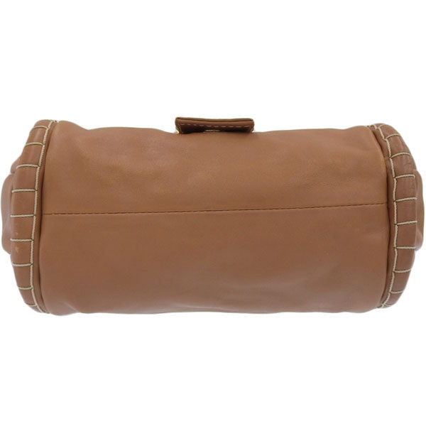 Celine Logo Buckle Shoulder Bag Camel