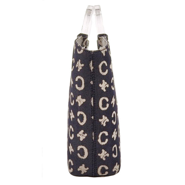 Celine Denim C Macadam Pattern Logo Top Handle Bag Indigo