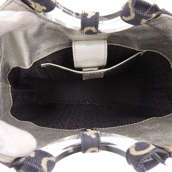 Celine Denim C Macadam Pattern Logo Top Handle Bag Indigo